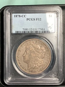 1878-CC $ MORGAN SILVER DOLLAR PCGS F12 "CARSON CITY" - Picture 1 of 2