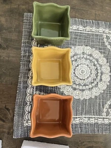 Princess House Pavillion Autumn Fall Condiment Bowls Set of 3-1379 New - Picture 1 of 12