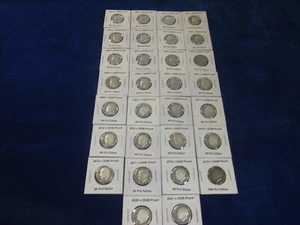 Complete Set of 30 Silver Proof Roosevelt Dimes (1992s-2021s) - Picture 1 of 12