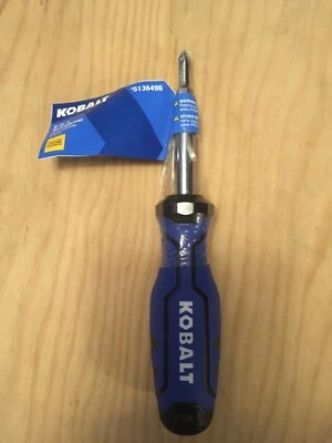 Kobalt 6 in 1 Multi-Bit Screwdriver Chrome Plated 67340 Blue Phillips and Flat - Image 1 of 3