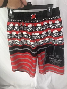 Star Wars boy's graphic board shorts Vader Storm Troopers Large Red Black - Picture 1 of 5