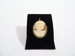 ANTIQUE JEWELRY CAMEE PENDANT OVAL MEDALLION ANTIQUE SILVER CAMEO DURING - Picture 1 of 11