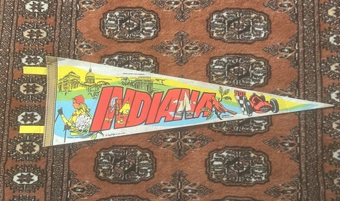 Vintage 1974 State Of Indiana Pennant 25” Inches Indy 500 Cover