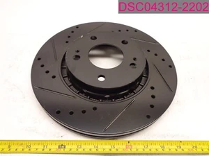 633-72044L Brake Disc Rotor Drilled & Slotted Black Zinc - Picture 1 of 11