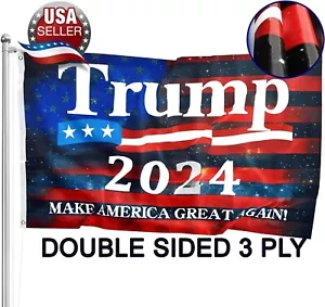 Bandiera Trump 2024 3x5 piedi - 3 strati bandiera Trump 2024 doppia faccia rendere l'America grande A - Foto 1 di 6