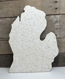 Michigan Shaped Heavy Plastic White Sparkling Cutting Board Mitten State ๐ค - Picture 1 of 13