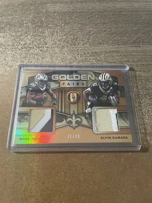 Alvin Kamara & Mark Ingram II 2019 Panini Golden Pairs #GP-16 /49 Dual Patch - Image 1 of 2