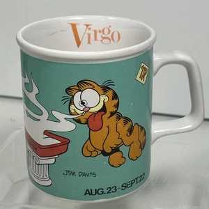Vintage Garfield Becher Tasse KaffeeTeebecher Sternzeichen Jungfrau Enesco 1978 Jim Davis - Bild 1 von 13