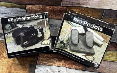 CH Products Flight Sim Yoke and Pro Pedals USB PC Simulator Game FSY211U PPU995 - Image 1 of 4