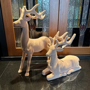 Winter Silhouette Rosa Samt Hirsch 2er Set - Bild 1 von 8