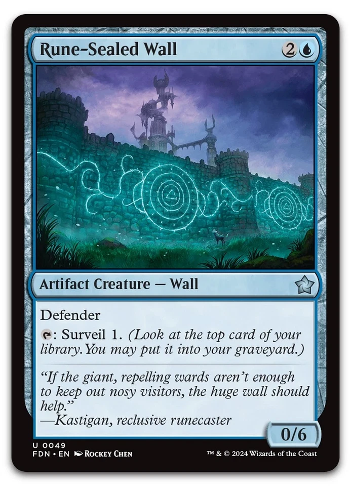 LP Rune-Sealed Wall #49 Foundations FDN Magic MTG - Image 1 of 1
