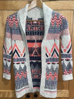 Cardigã aberto longo Cat & Jack tamanho pequeno (6/6x) estilo sudoeste, aconchegante. Excelente estado usado! - Imagem 1 de 4