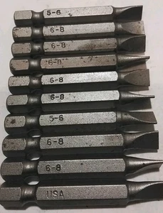 10pc 2" HEX ASSORTED SLOTTED DRIVER BIT SET USA 🇺🇸 - Picture 1 of 3