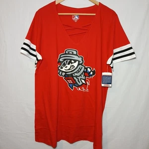 Rocket City Trash Pandas Camicia Donna Rossa Scollo a V XL (1X) - Nuova - Foto 1 di 6