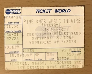 1986 BOB SEGER & THE SILVER BULLET BAND PINE KNOB DETROIT CONCERT TICKET STUB 64 - Picture 1 of 2