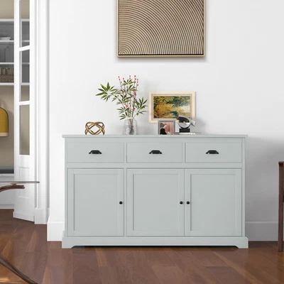 Large Buffet Sideboard Wooden Kitchen Storage Cabinet with 3 Doors 3 Drawers - Image 1 of 4