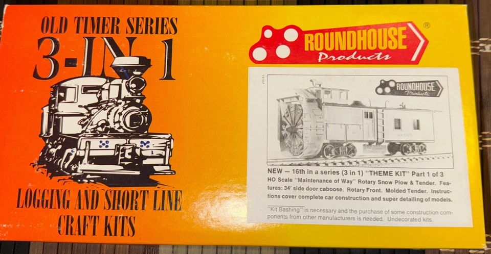 HO Roundhouse 1515 Undc Rotary Snow Plow & Tender Kit HO5644 - Image 1 of 3
