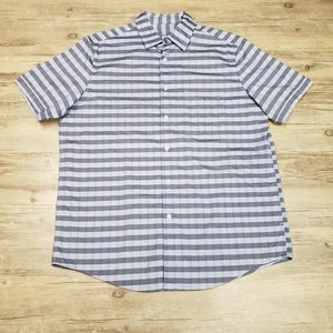 Tasso Elba Hemd Herren Large blau grau kariert Kurzarm Knopfleiste Freizeit - Bild 1 von 8