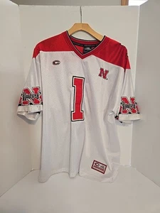 Maglia calcio vintage Nebraska Cornhuskers uomo grande bianca e rossa #1 - Foto 1 di 11