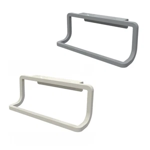 Over Cabinet Towel Rack White & Grey Screw-In Bathroom Towel Hanger & Organizer - Picture 1 of 3