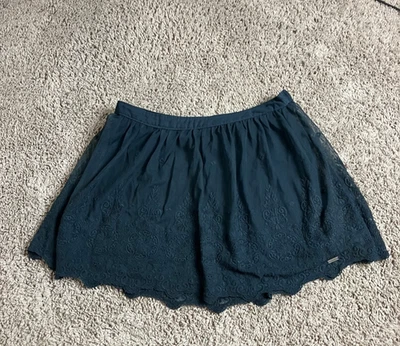 Minifalda corta Hollister para mujer talla M Y2K azul marino de encaje Foto 1 de 4