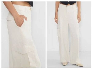 Aritzia Wilfred Gr. 2 Bridger Cargo Wide Leg Light Birch Pant - Bild 1 von 3