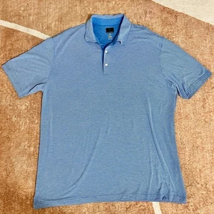Greg Norman Polo Shirt Mens 2XL Blue Stripe Play Dry Golf Casual Outdoor - Picture 1 of 5