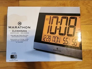 *NEW* Marathon CL030052GG Clock w/ Temp and Humidity  - Picture 1 of 4