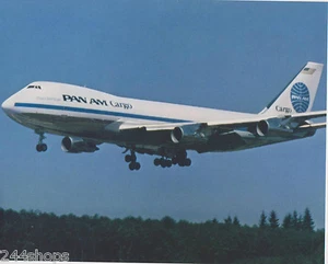 PAN AM - BOEING 747 LANDING PHOTO - COLOR PHOTO 8 X 10 - Picture 1 of 3