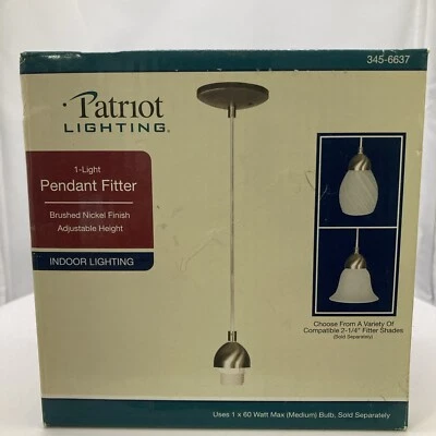 Patriot Lighting 5” Pendant Light Fixture Brushed Nickel Finish - Image 1 of 4