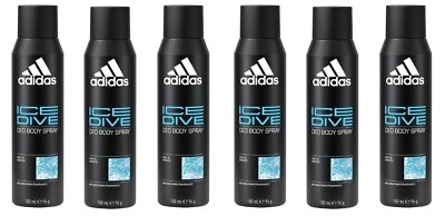 6 latas Adidas Ice Dive Desodorante Corporal Spray 150 ml 48hr para mayor comodidad y frescura Foto 1 de 4