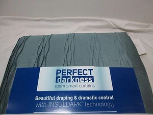 Perfect Darkness ELLA Insuldark gefütterte Vorhänge Fensterpaneele zwei (40x96) blau NEU - Bild 1 von 1