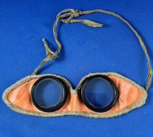 Vintage antike Kinder Tretauto Rennbrille mit Glasgläsern - Kostüm - Bild 1 von 11