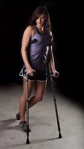 in-Motion Pro Crutches Short | Foldable | Ergonomic Handles | Spring Assist Tech - Picture 1 of 5