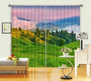 3D Grüne Berge H2210 Foto Blockout Vorhang Stoff Fenster Honey 2023 - Picture 1 of 7