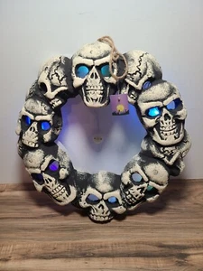 Corona Teschio con Luci HALLOWEEN HAUNTERS COLORI LAMPEGGIANTI OCCHI - Foto 1 di 6