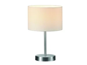Tischleuchten Hotel 501100101 Metall Nickel matt Schirm Stoff Weiß exklusive ... - Bild 1 von 8