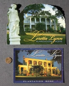 1980s Loretta Lynn Hurricane Mills Tennessee Plantation Home 2 Postcard set TWO- - Picture 1 of 1