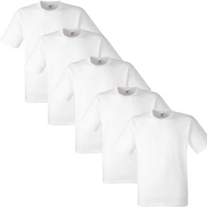 1 5 10 20 PACK MENS FRUIT OF THE LOOM WHITE COTTON T-SHIRT TSHIRT TEE S -5XL LOT - Picture 1 of 1