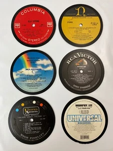 LOTE de 6 posavasos vintage OG VINTAGE etiquetas discográficas de vinilo recicladas hechas a mano (T) - Imagen 1 de 8