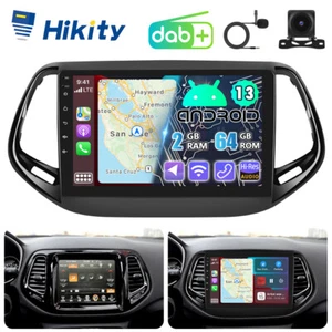 DAB+ 2+64GB Android 13 CarPlay Autoradio GPS Navi RDS Für Jeep Compass 2017-2020 - Bild 1 von 16