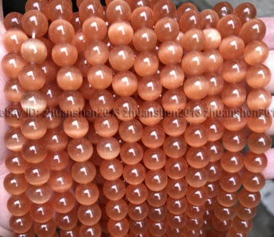 4/6/8/10/12/ 14/ 16mm Mexican Opal Cat's Eye Gemstones Round Loose Beads Strand - Image 1 of 4