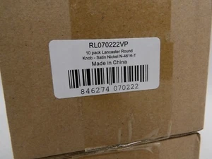 NEW 30 PACK SUMNER STREET HARDWARE RL070222VP SATIN NICKEL ROUND CABINET KNOBS - Picture 1 of 2
