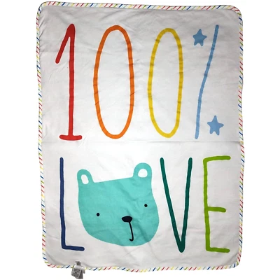Одеяло Baby Gap %100 Love Bear хлопок полиэстер радужная полоса сзади унисекс - Изображение 1 из 3