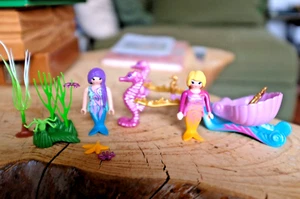 Playmobil Meerjungfrau 2x Kutsche Seepferd Set Pflanzen - wie neu - Bild 1 von 4