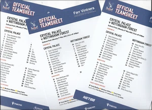 Foglio squadra 5 maggio 2025 Premier League - CRYSTAL PALACE v. NOTTINGHAM FOREST - Foto 1 di 1