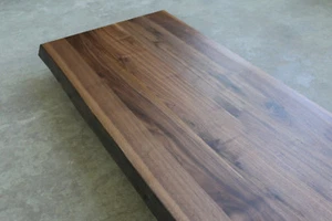 Lavabo mesa placa nogal madera maciza con borde de árbol NUEVO madera pegajosa - Imagen 1 de 12