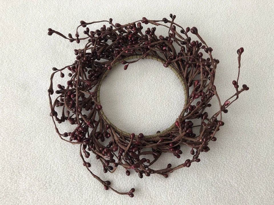 Кольцо для свечи темно-красная ягода для столба свечи венка деревенский декор рукоделие - Изображение 1 из 3