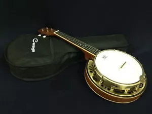 Caraya Concert Size,Flame Maple Resonator Banjo Ukulele,Banjolele+Bag SBJUK-118 - Picture 1 of 12