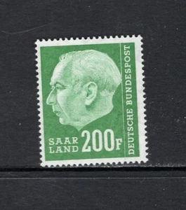 SAAR 1957 200 fr PRESIDENTE THEODOR HEUSS ""F AÑADIDO"" SC 307 montado sin montar o nunca montado - Imagen 1 de 1